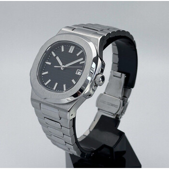 Custom Seiko Mod • No Logo Black Nautilus • 40mm